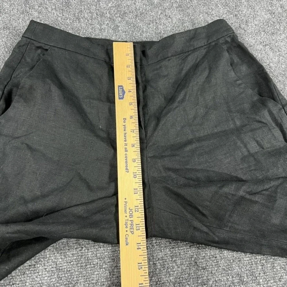 Banana‎ Republic Dress Pants Womens 10 Black High Rise Slim Ankle Linen